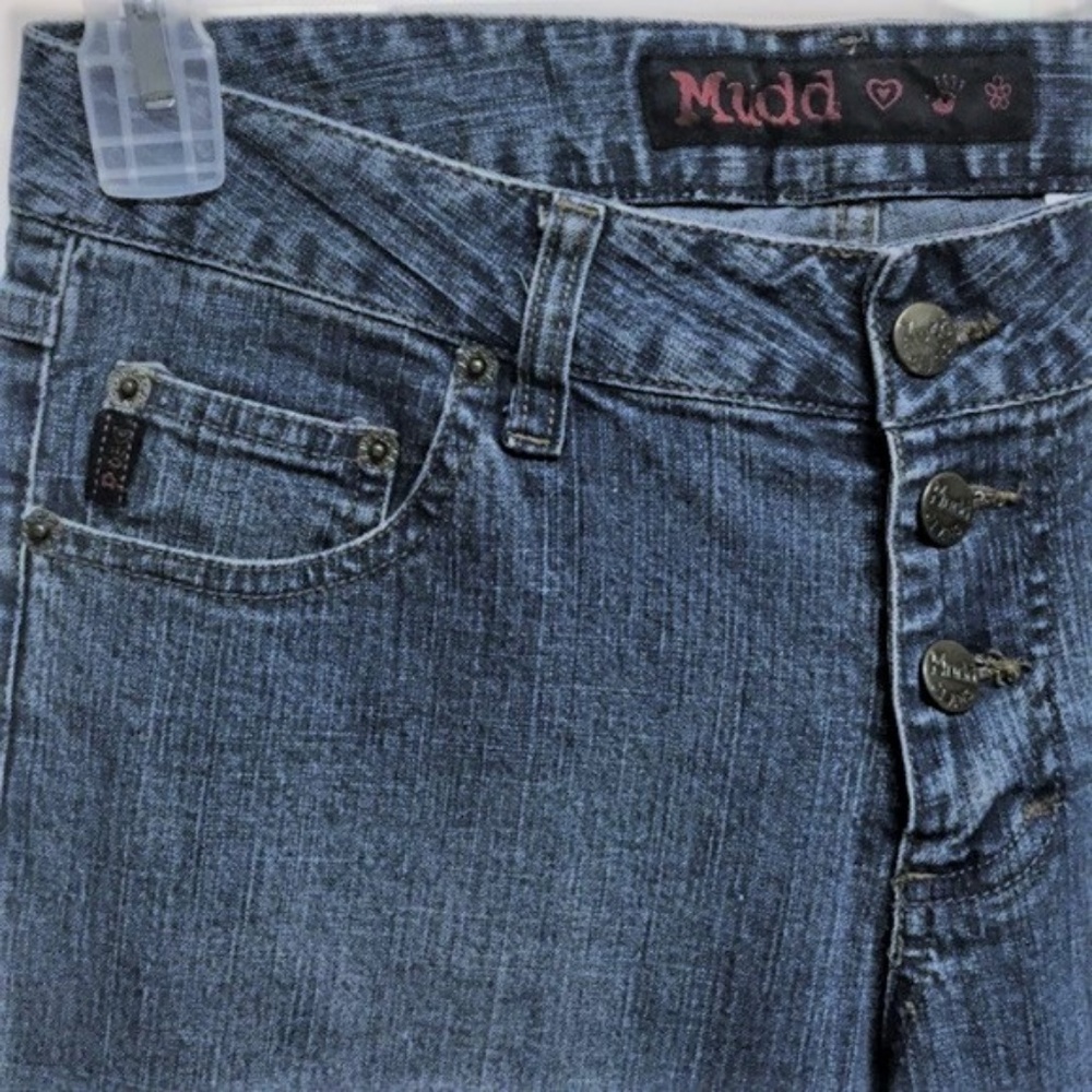 Mudd Flare Blue Jeans Size Jr 5 Button Fly - Picture 3 of 5
